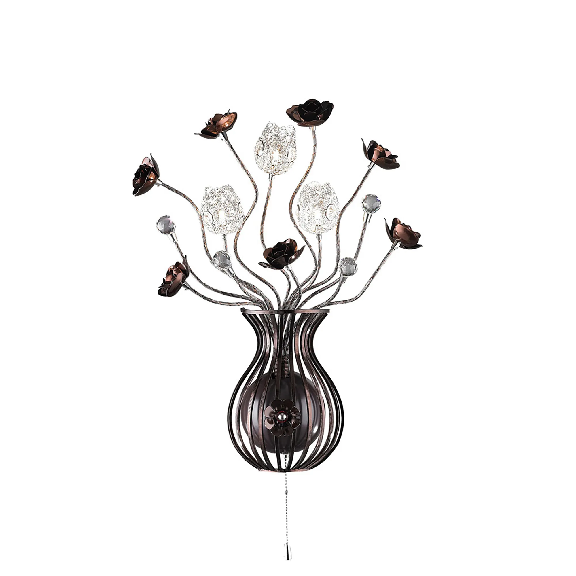Bonita Aluminium Crystal Wall Lights Diyas Home Flush Crystal Wall Lights